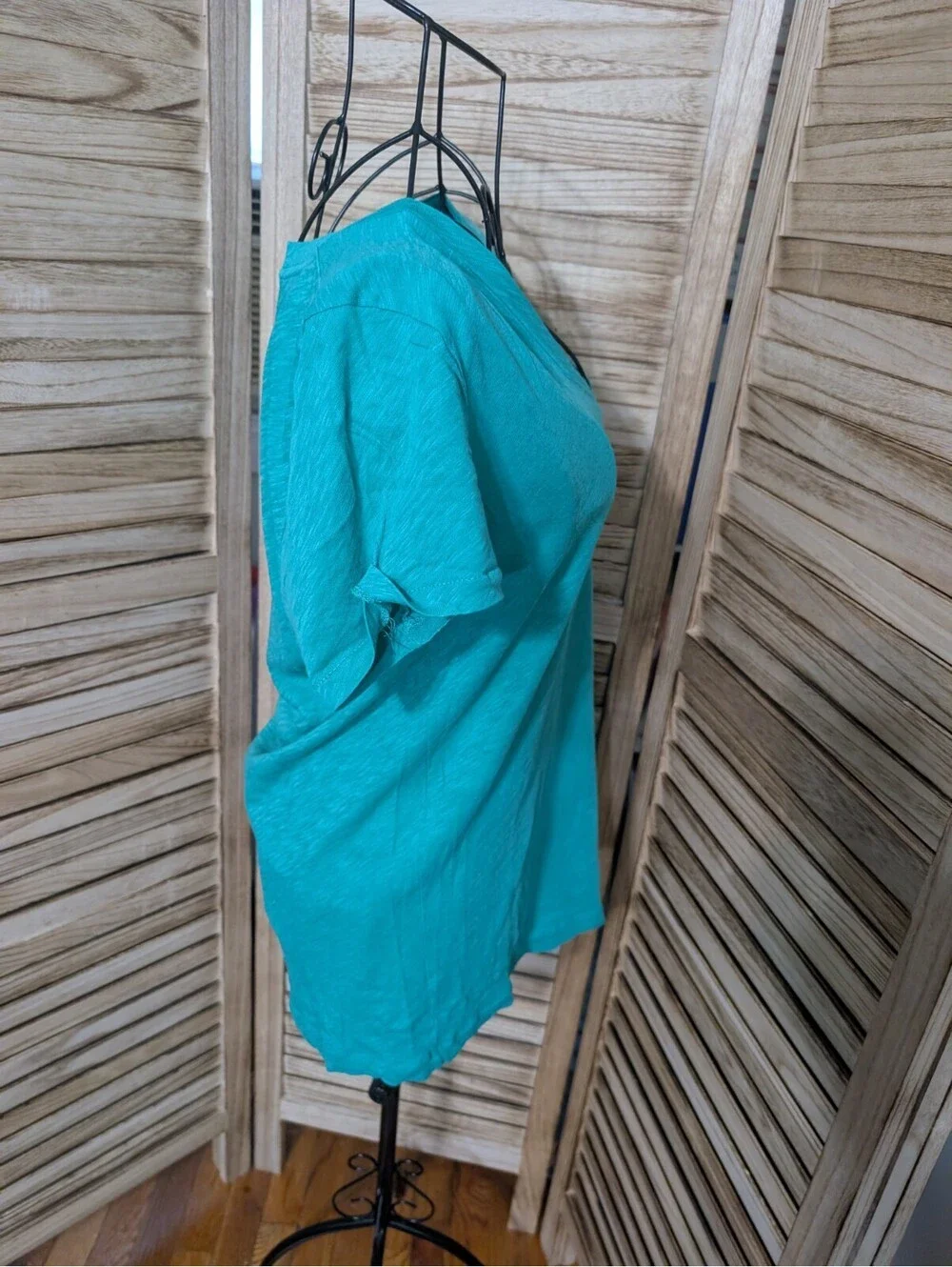 J. Crew Women's Vintage Cotton V-Neck T-Shirt * Sz Large Green MSRP $29.50